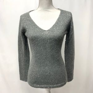Joe Fresh Gray Sequined Sweater XS